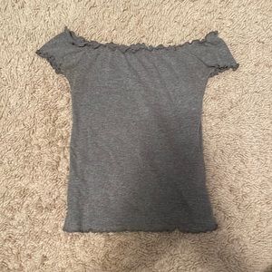 grey hollister off the shoulder top